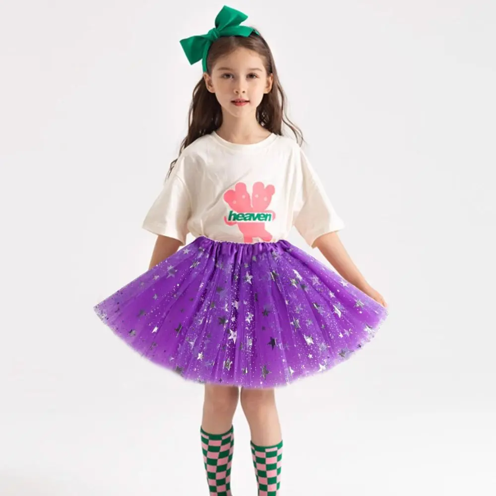 الصيف نجوم توتو تنورة ملونة تول الرقص تنورة المعاوضة الباليه التنانير الأطفال