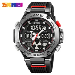 SKEMI Men's watches 50M waterproof TPU watchband Dual display student electronic watch Alloy case Sports outdoor smart watch