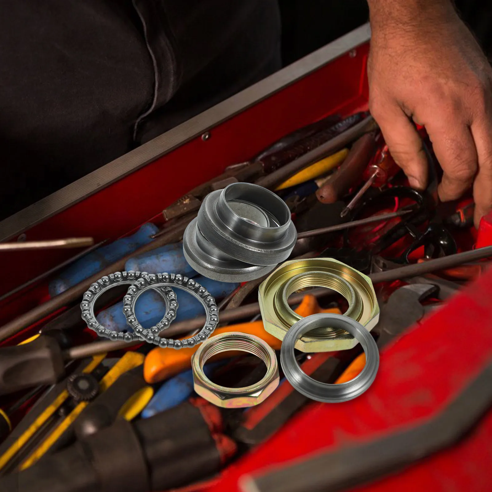 

7 Pieces Steering Stem Bearings Children Scooter Front Fork Smooth Parts Seven Bowls Kit Bike Wheel