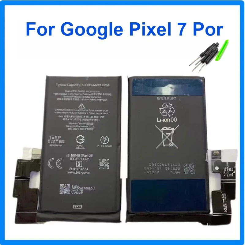 GMF5Z 5000mAh for Google Pixel 7Pro,GZE8U 4355mAh for Google Pixel 7,GP5JE 4385mAh for Google Pixel 7A Phone Replacement Battery