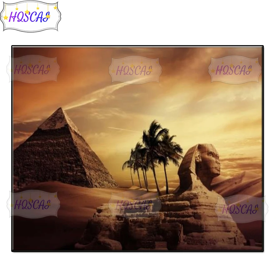 Pyramids at sunset, Egypt Full round square diamond 5D diamond painting embroidery cross stitch ornaments DIY handmade gift