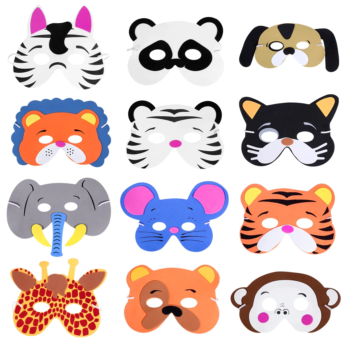 TOYMYTOY 12pcs Animal Face Mask for Children Kids Birthday Party Favors Dress Up Costume party face mask