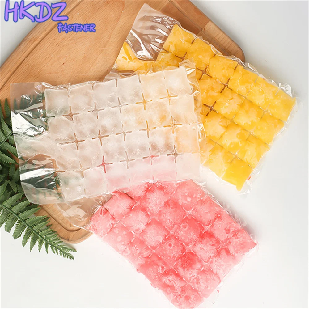 10pcs/pack Transparent Ice Cube Bag Ice Cube Mold Disposable Self-Sealing DIY Quick Freezing Ice Making Mold Bag Kitchen Gadgets