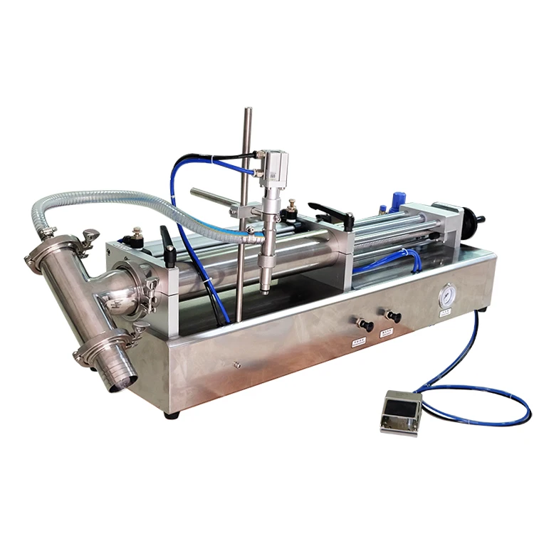 

Volumetric Piston Filler Foot Pedal Control Bean Soy Milk Small Drum Bottle Filling Equipment