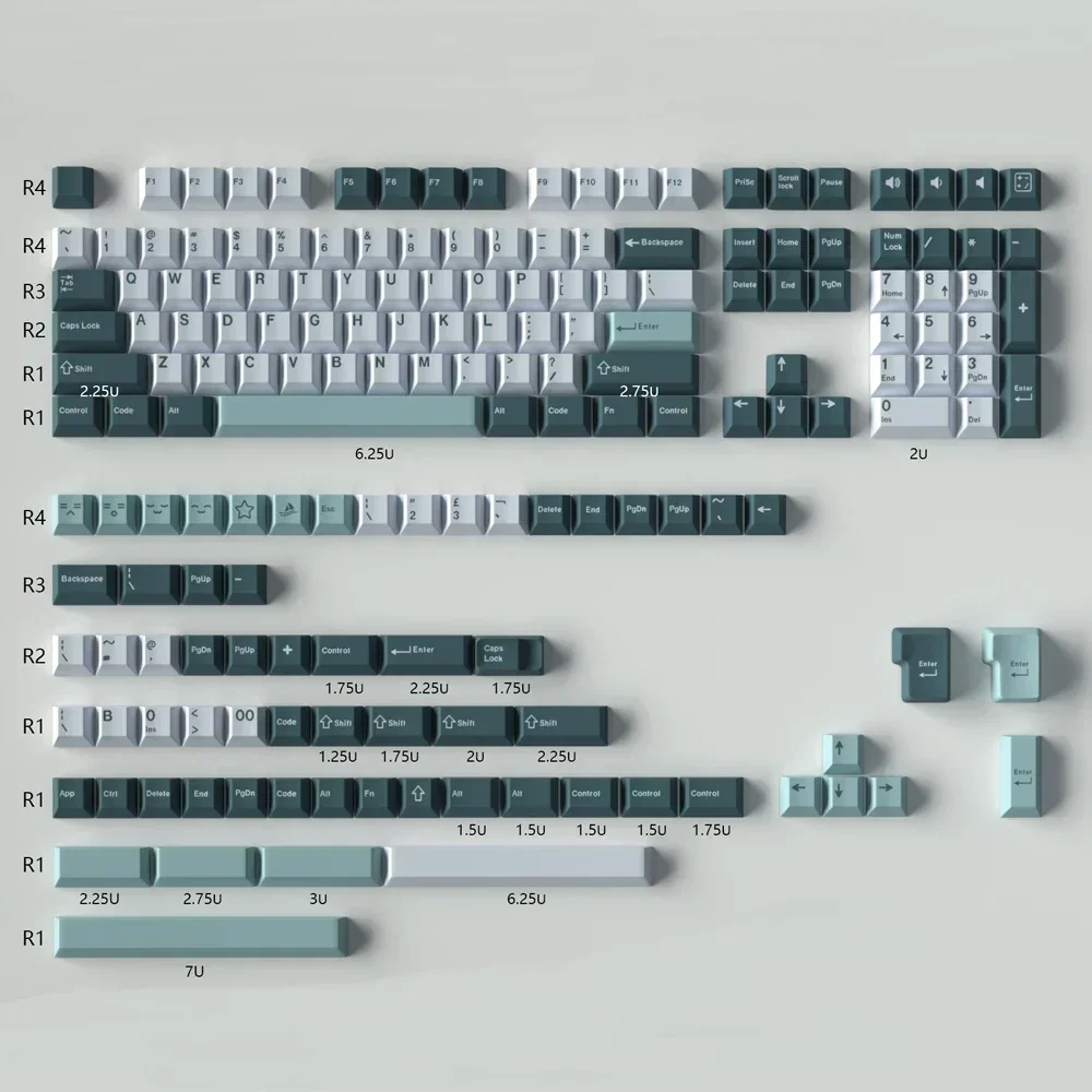 

Keycap blue 174 keys ABS two-color molding factory height mechanical keyboard adaptation 64/84/960