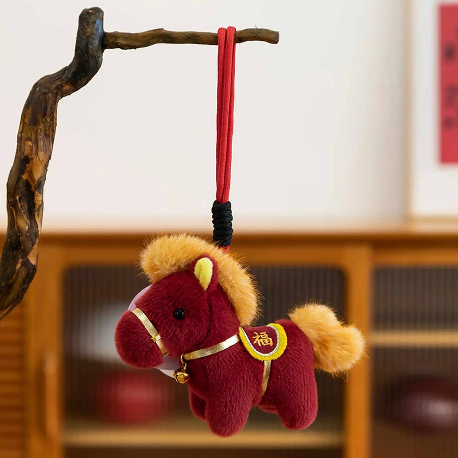

2026 Year of the Horse Chinese Plush Horse Ornament Lunar New Year Horse Year Auspicious Pendant Cute Plush Horse Ornament