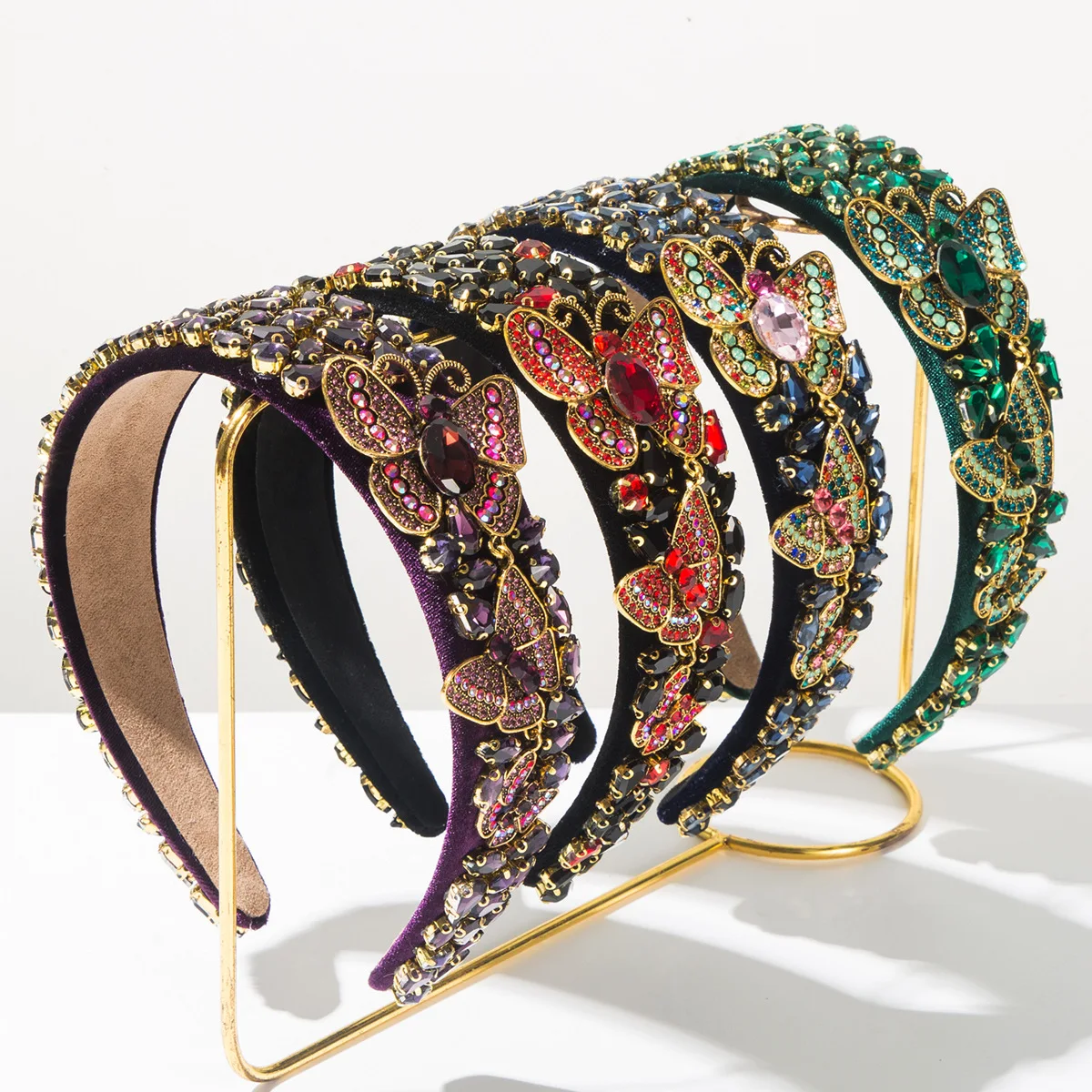 

Korean Fashion Simulation Three-dimensional Full Diamond Butterfly Super Flash Headband Women's Sweet High-end Hair Accessories