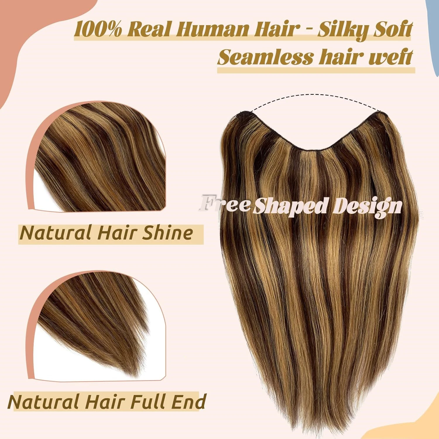 # 4/27 مشبك مستقيم في وصلات الشعر 100% شعر الإنسان تسليط الضوء على قطعة واحدة 5 مقاطع 3/4 كامل رئيس شعر مستعار بشري للنساء #3