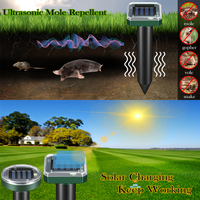 Solar Square Ultrasonic Pest Repeller 2 Pcs Mouse & Snake Waterproof Outdoor Pest Control for Garden Yard Sonic Repellent Spikes