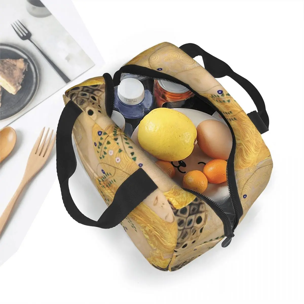 ثعبان الماء أنا بقلم غوستاف كليمت آرت نوفو رمزية معزول حقيبة الغداء مانعة للتسرب وجبة الحاويات حقيبة حرارية حمل علب الاغذية