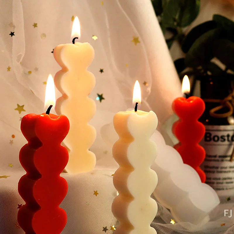 [YU] 5Cavity Love Heart เทียนแม่พิมพ์ DIY น้ํามันหอมระเหยพลาสเตอร์แม่พิมพ์ซิลิโคนเครื่องประดับตกแต่งบ้านเทียนทําแม่พิมพ์เรซิน