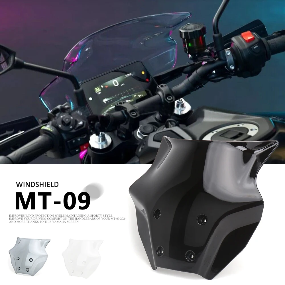 

Motorcycle Windshield For Yamaha MT09 MT 09 MT-09 2024 2025 Wind Screen Shield Deflector Cover Protector Windscreen