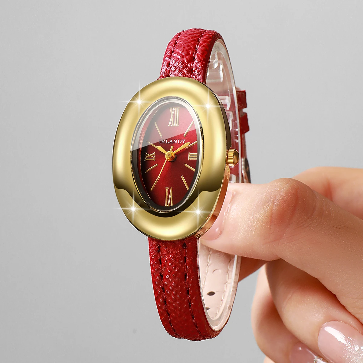 Elegant Ultra-thin Leather Strap Women Quartz Watch Fashion Oval Dial Ladies Watches Relogio Feminino Clock Gift（Without Box） - view 4