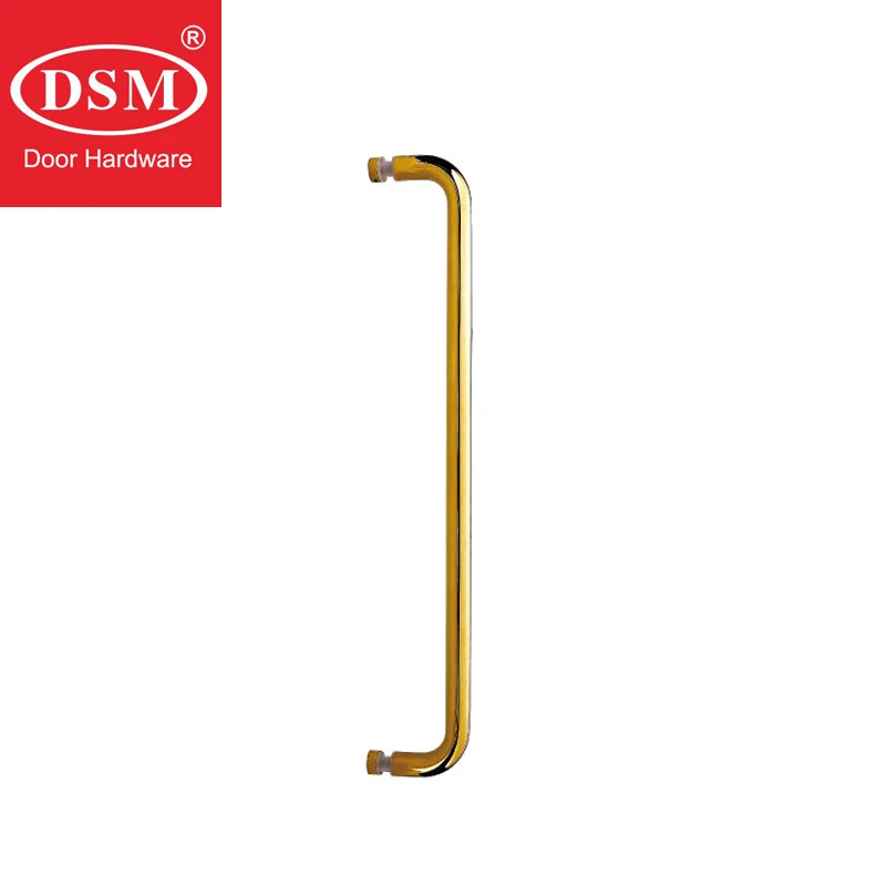 

Golden Electroplated 304 Grade Stainless Steel Shower Door Pull Handle For 6~12mm Thick Glass PA-197-19*629mm