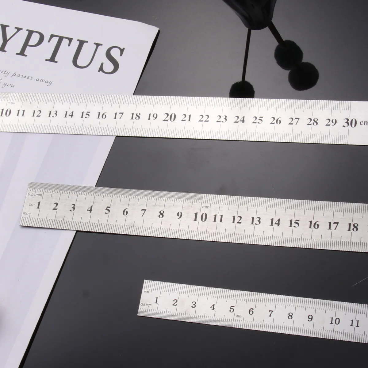 

6Pcs Sturdy Wear Resistant Stainless Steel Ruler Double Side Marking Scale Straight Ruler for Education Office Use 15Cm 20Cm