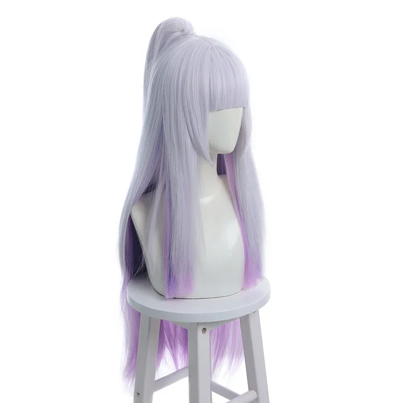 Wig Spirit Blossom Syndra Cosplay Wigs Synthetic Hair LoL Cosplay Long Gradient Wig With Ponytail Heat Christmas Wig