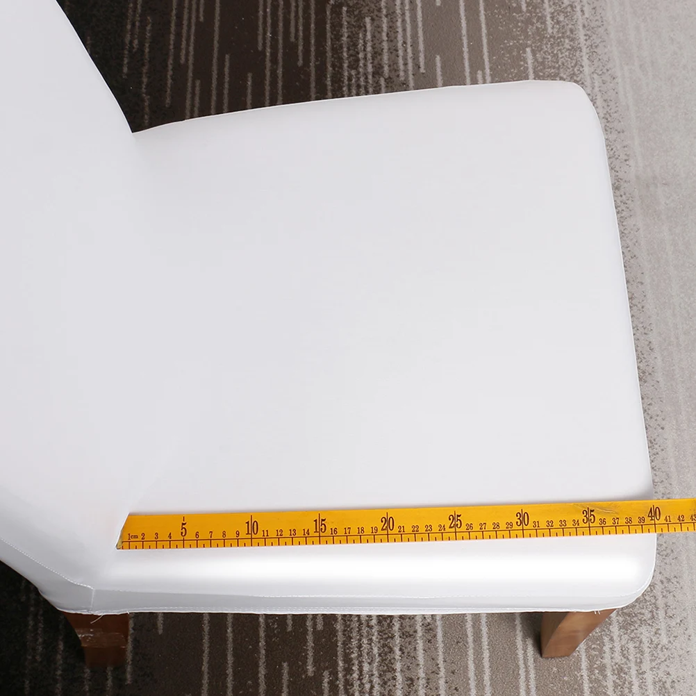 

Pu Chair Cover Stretchy Elastic Seat Protector For Dining Banquet Party Hotel Office Waterproof Spill Proof Removable