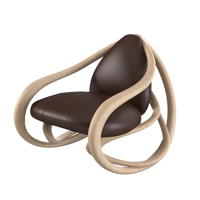 

Swing chair Walnut rocking chair Italian designer solid wood single sofa recliner