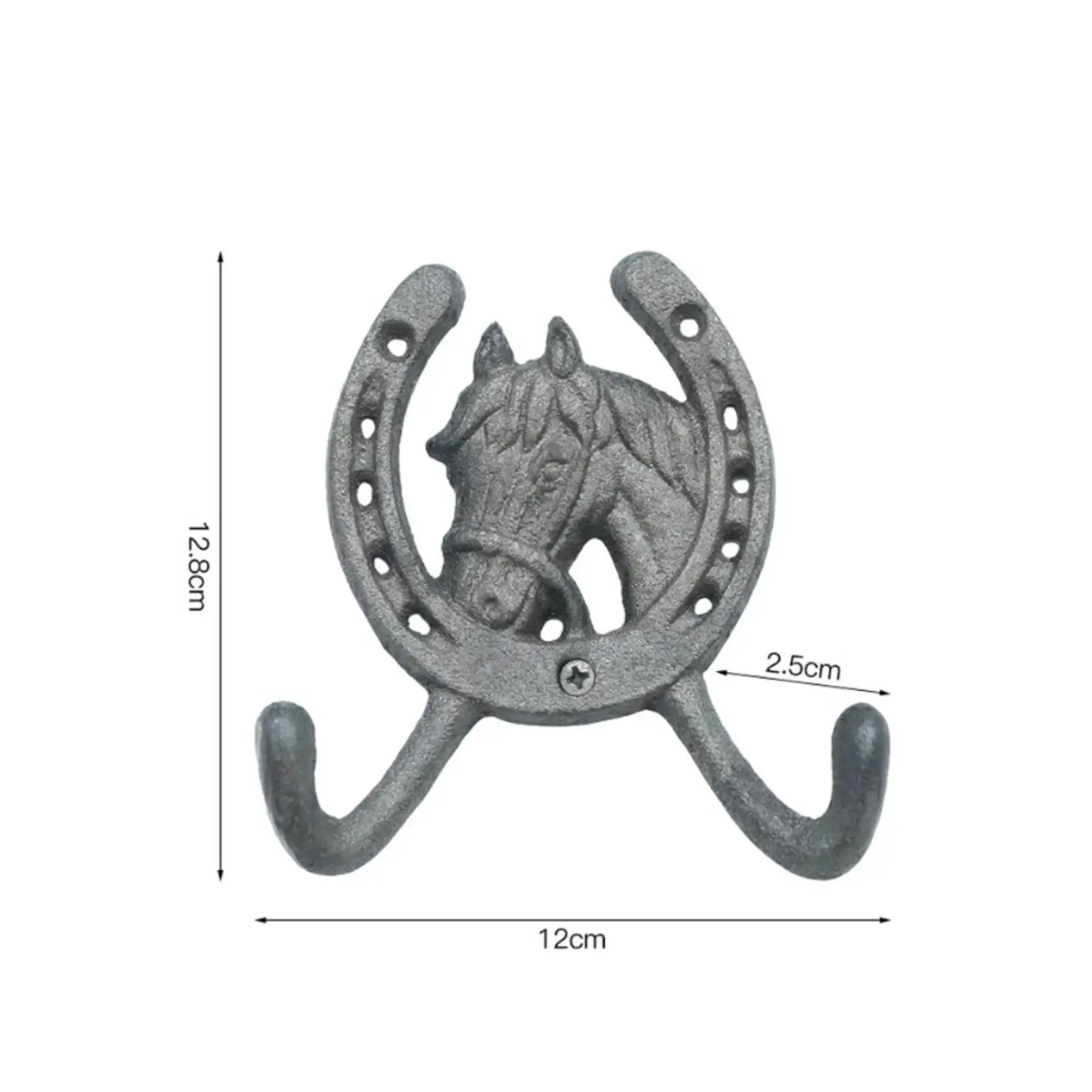 5xCurved Wall HookTextured Finish Cast Iron Wall Hook Antique Style Home Fixture for Entryway, Hallway Raw Color