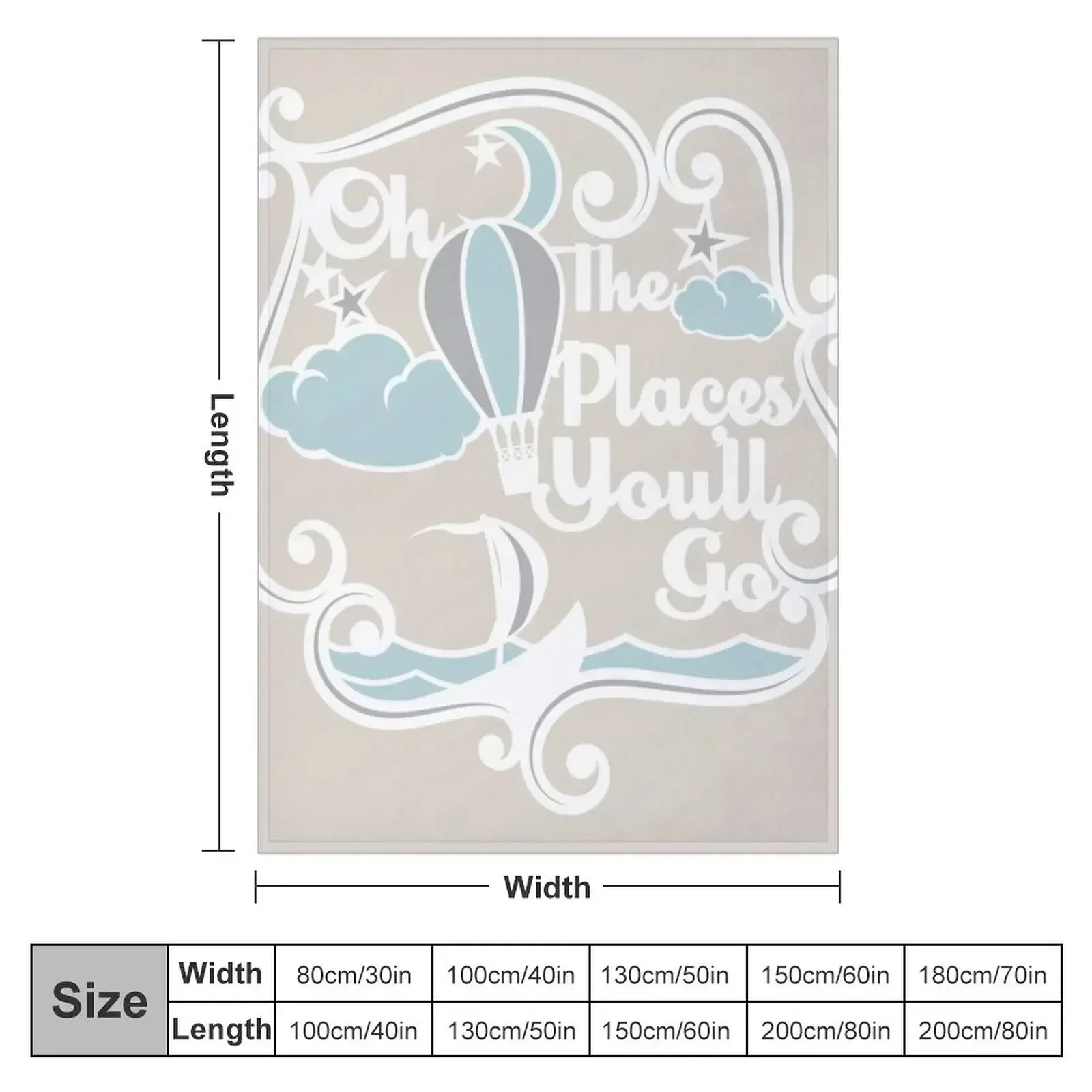 Oh the places you'll go Throw Blanket Flannel halloween Hairys funny gift Weighted Retros Blankets