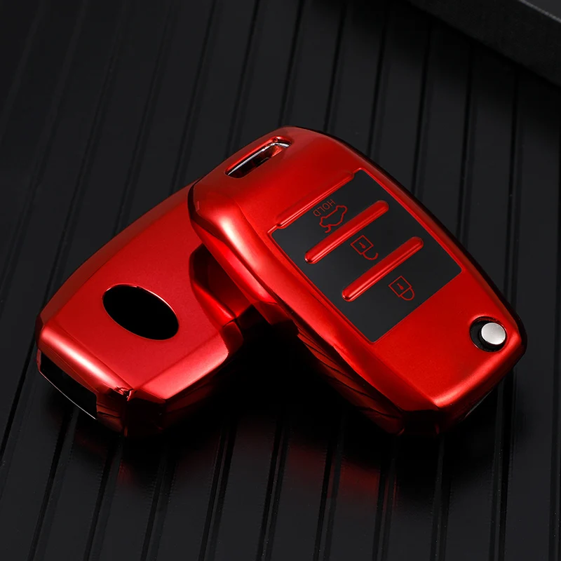 For Kia Rio QL Sportage Ceed Cerato Sorento K2 K3 K4 K5 TPU Car Folding Key Case Cover Bag Holder Keychain Key Protector
