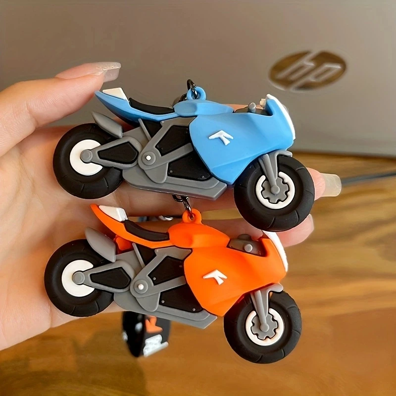 1pcs Keychain Cartoon Motorcycle Key Ring Fashion Key Holder Fit Men Women Keys Trinkets Accessories Jewelry Decoration Gift