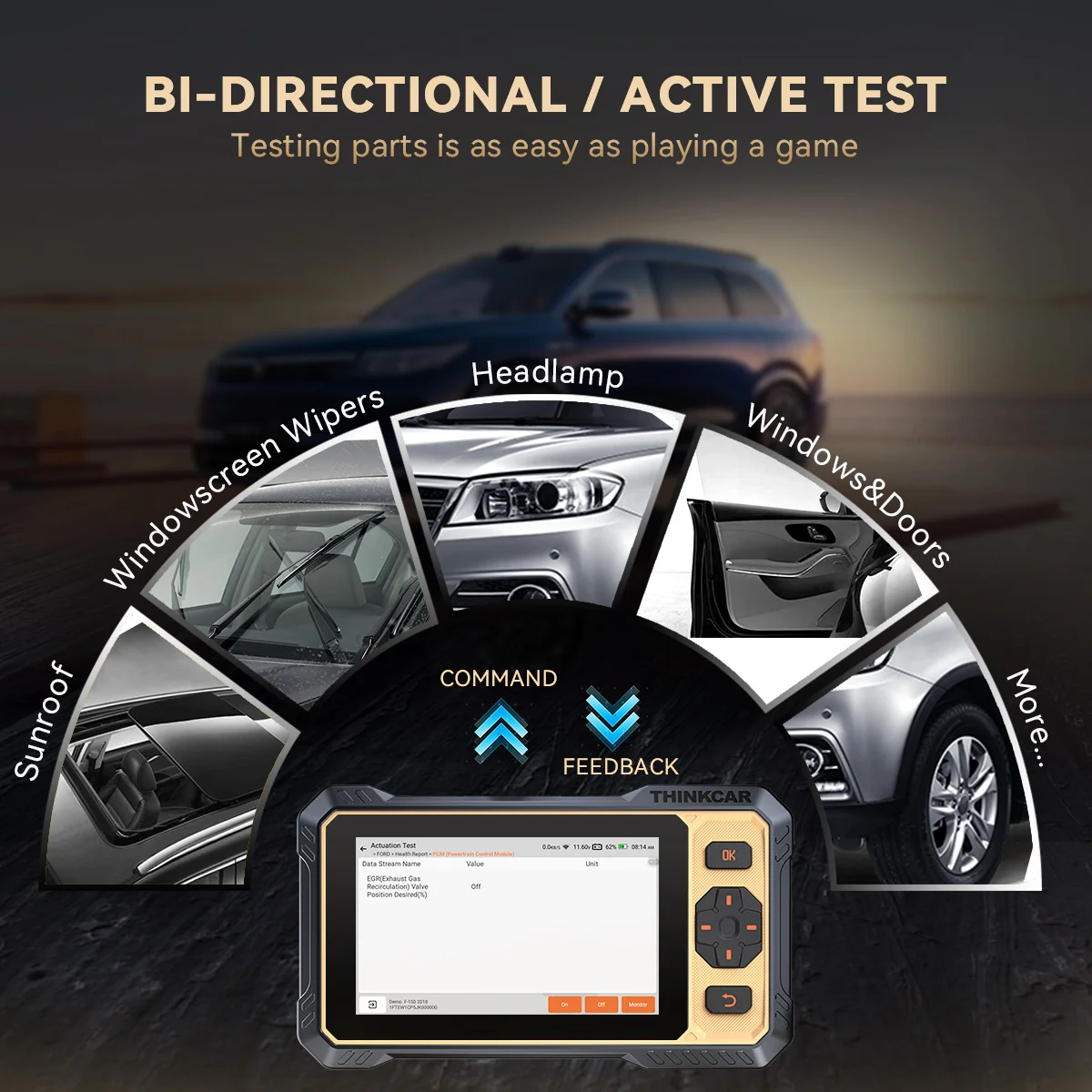 THINKCAR 662 Diagnostic Tools 4 System CANFD OBD2 Scanner 12 Reset Lifetime Free Update  BI-Directional Control Car Scan Tool