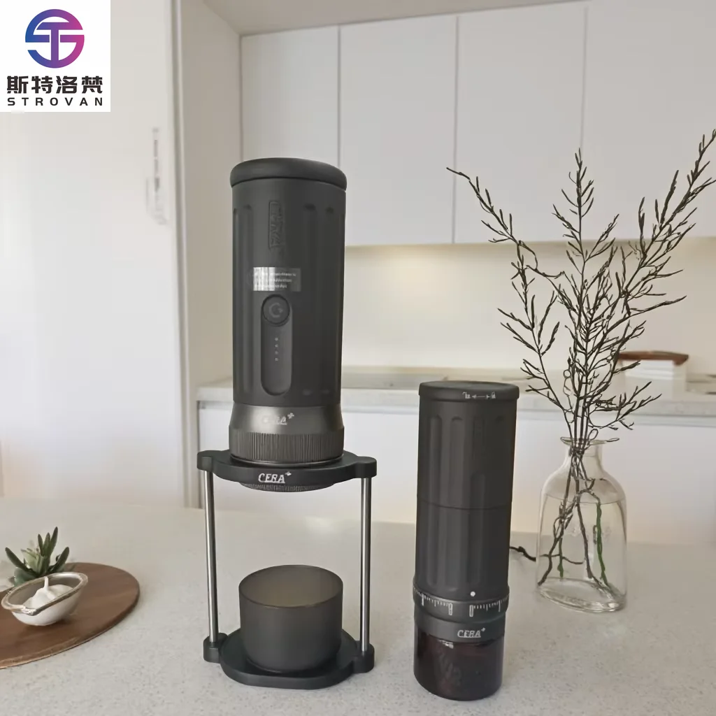 Portable Camping Coffee Maker 18g-20g  Powder Coffee 58mm Basket with Bag and CGE03 Grinder Maker with Stand