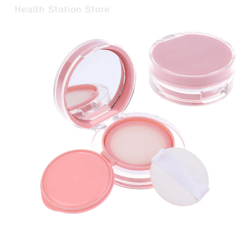 ピンクミニエアクッションファンデーション DIY ボックス空のパフボックスミラー付き BB クリーム化粧品容器化粧ケーススキンケア