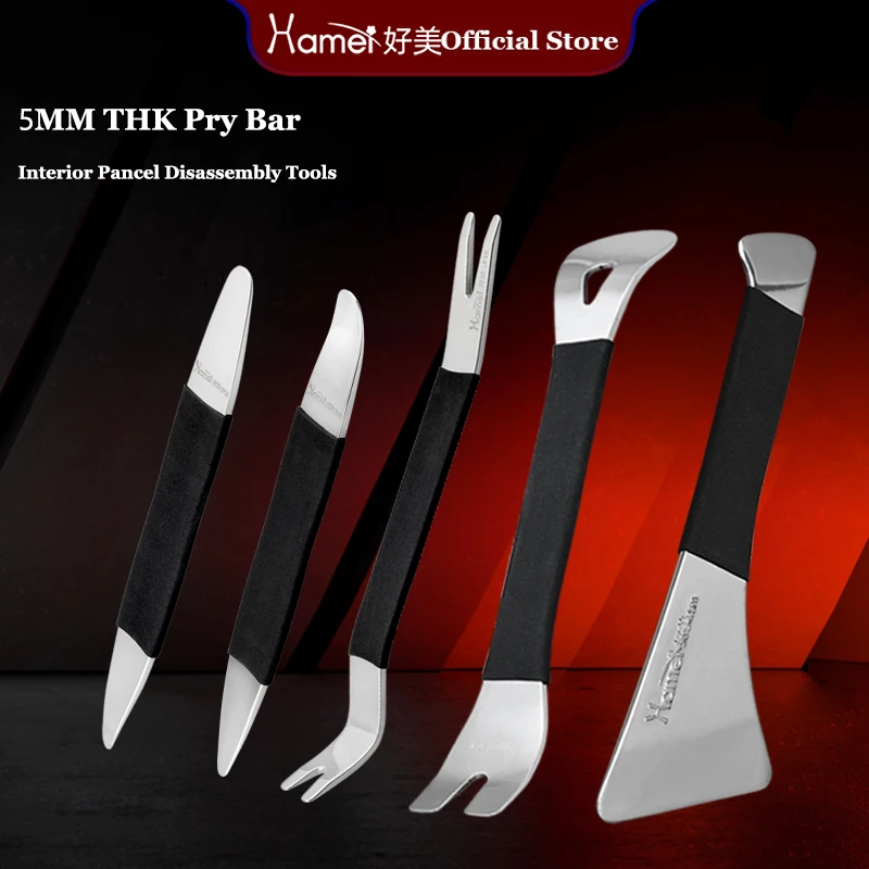 

Hamei Professional Polished & Thickened Auto Trim Tool Set Heavy Duty Pry Bar Kit