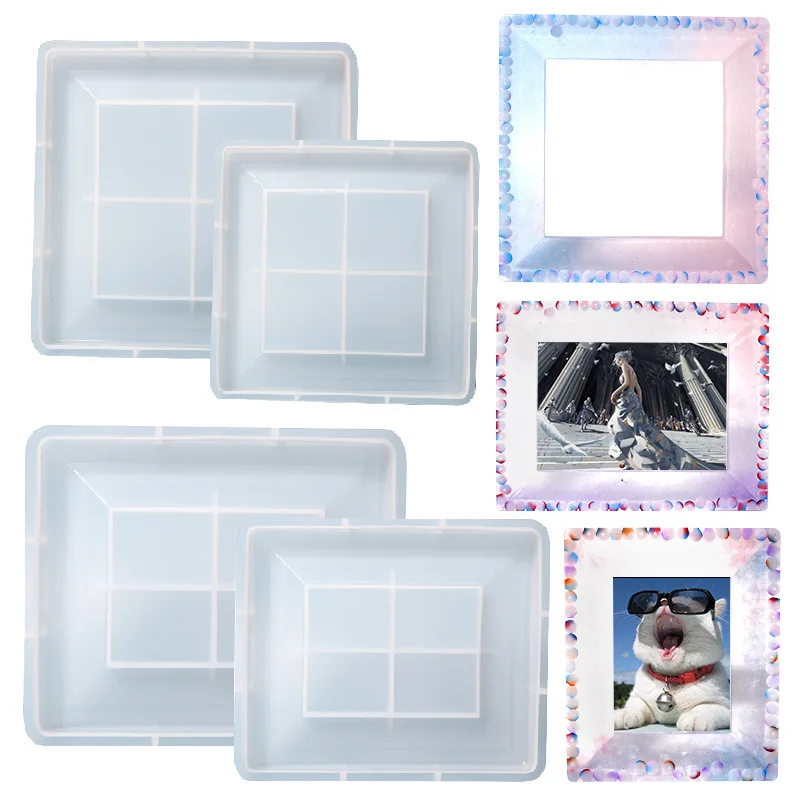 Diy Rectangle Square Photo Frame Silicone Mold Crystal Frame Epoxy Resin Molds Used For Home Decoration Craft Art Supplies