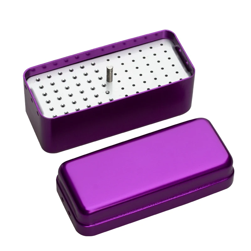 72 Hole Aluminum Alloy Disinfection Box, Root Canal File, Enlarged Needle, Lathe Needle, Hollow Core Disinfection Box