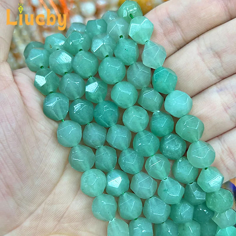 Facettierte handgefertigte Natursteinperlen für die Schmuckherstellung, DIY-Ohrringe für Frauen, Accessoires, Armbänder, 15 Zoll, 6/8/10 mm – Detail 4