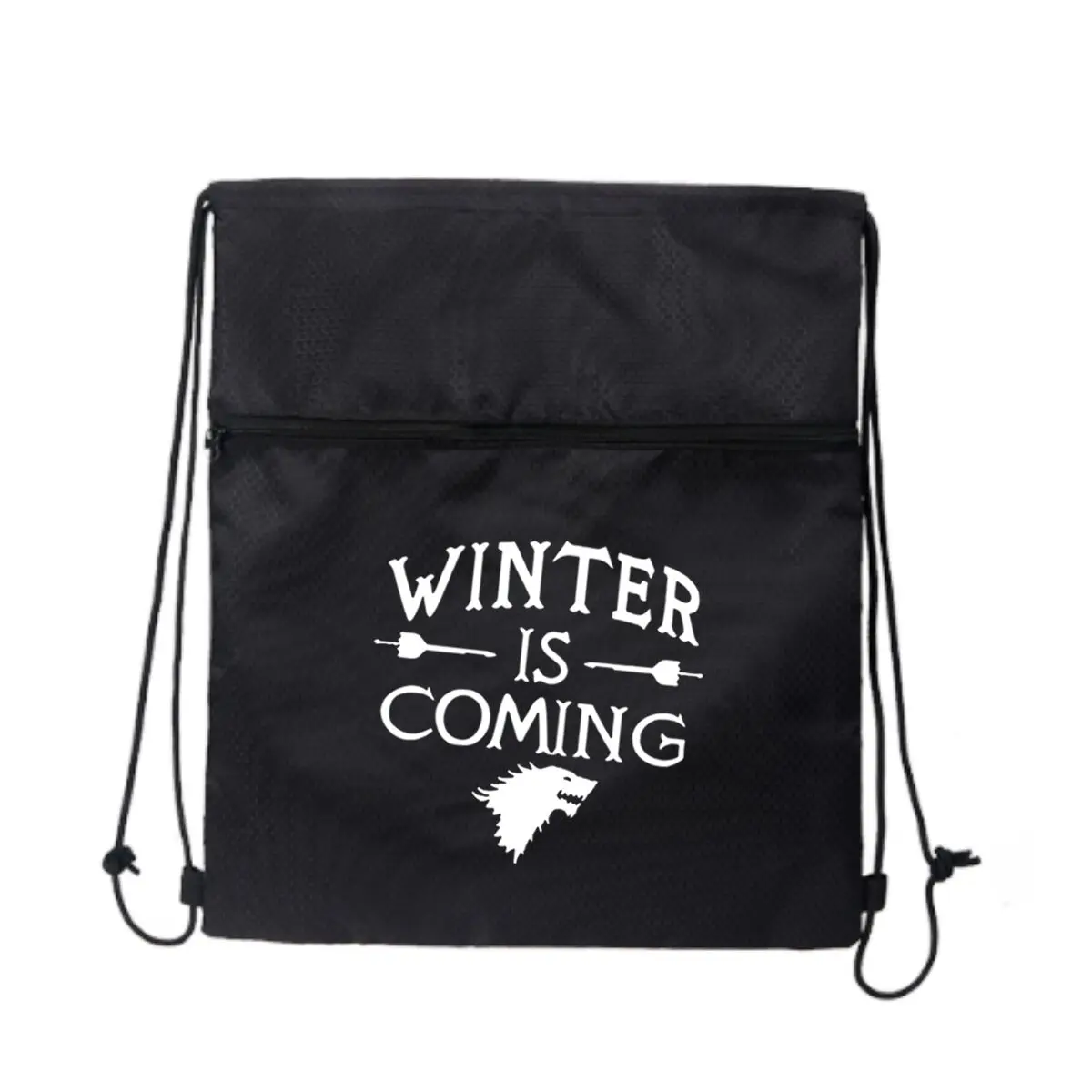

Зимняя конструкция приходит с белым узором. Черная сверхлегкая уличная сумка на молнии на шнурке. Идеально подходит для коротких походов.