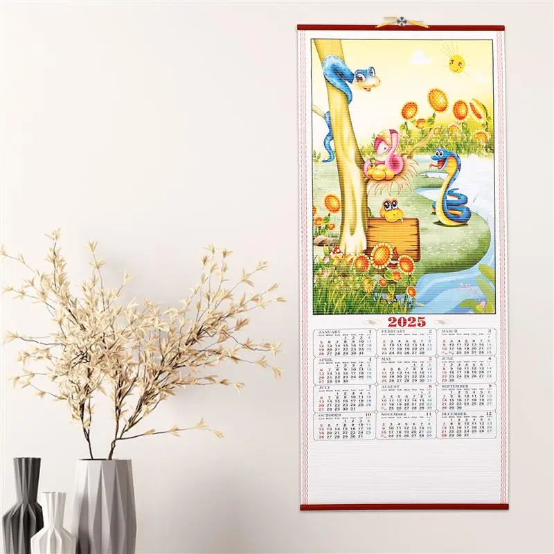 

Chinese Calendar Wall Hanging Calendar For Year Of Snake Scroll Calendar 2025 Lunar Calendar Home Wall Monthly Calendar Planner