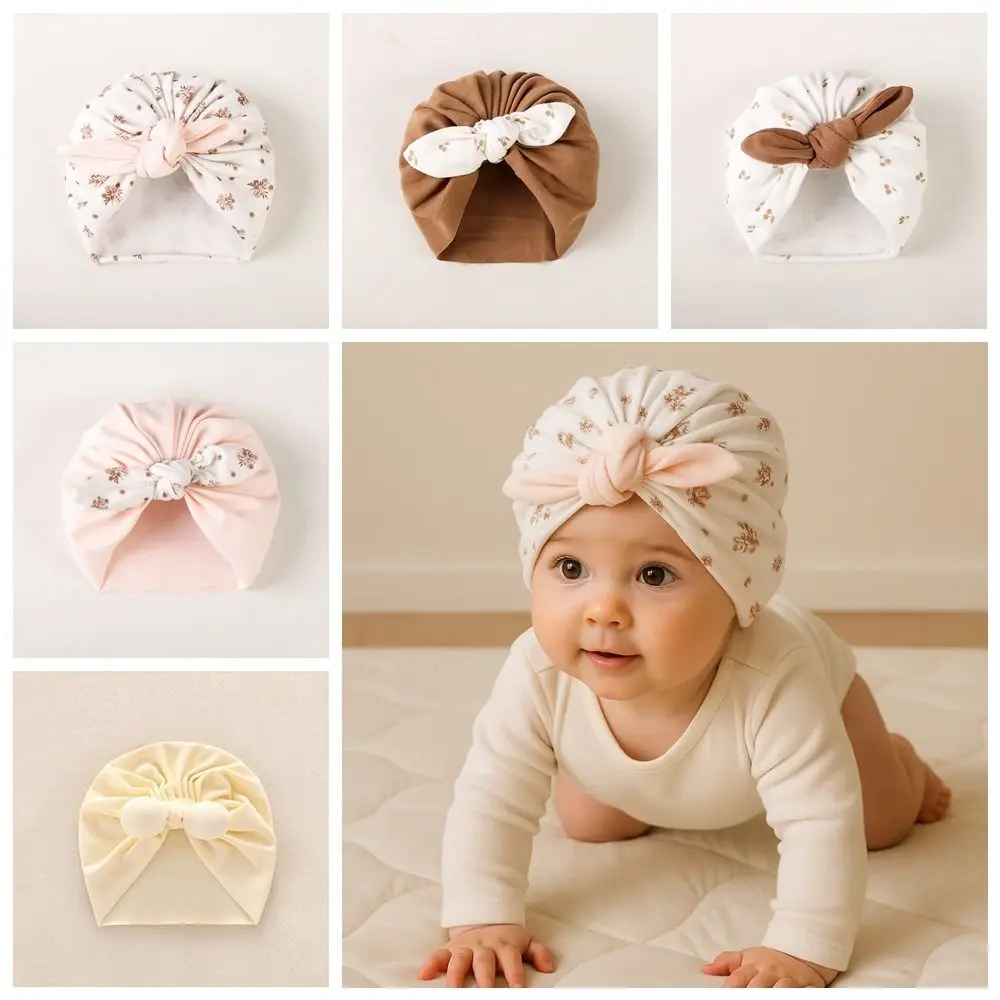 

Keep Warm Cotton Boneless Muslin Hat Cartoon Soft Baby Fetal Cap Elastic 0-5 Months Newborn Turban Hat Toddler