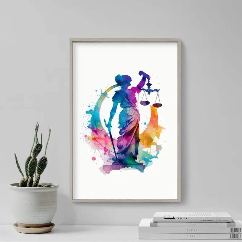 1pc frameless Canvas Painting Justice Lady Law Order Scales Gavel Posters and Prints Canvas Painting Wall Art Picture Modern Law