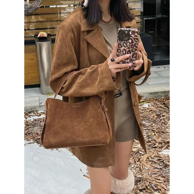 

Nubuck cowhide fashion handbag high-quality tote bag large capacity commuter shoulder crossbody bag