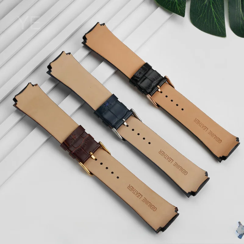 For Guess W0040G1\W0040G2\W0040G3 Series Men's Needle Buckle Blue Rose Gold Buckle 22mm Cow Genuine Leather Watchbands