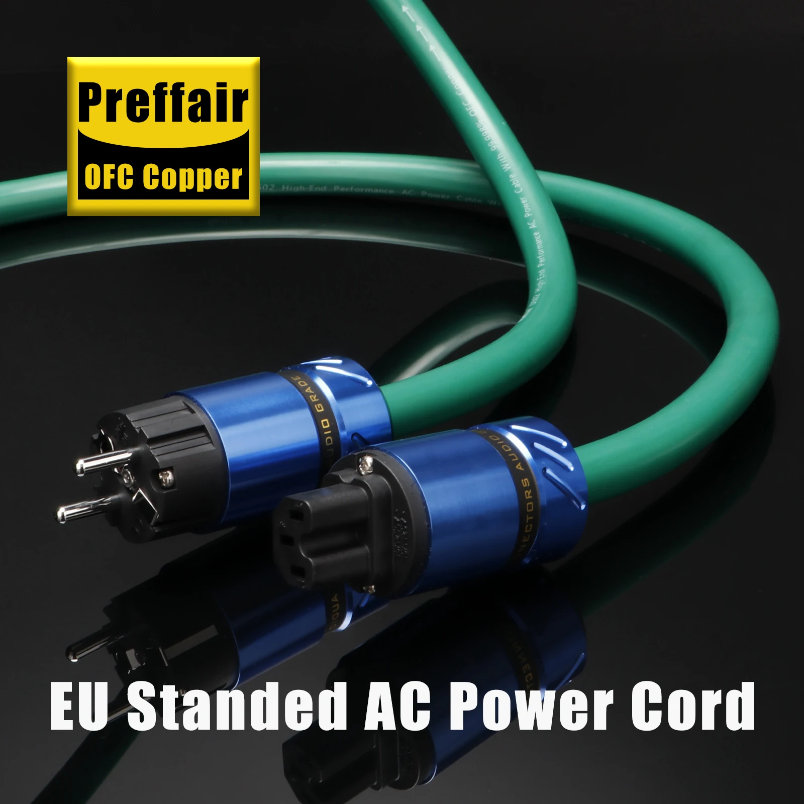 Preffair US/UK/AU/EU Power Cable Copper Silver conductor HiFi Audio high Power AC Cable line British Standard Power Cord