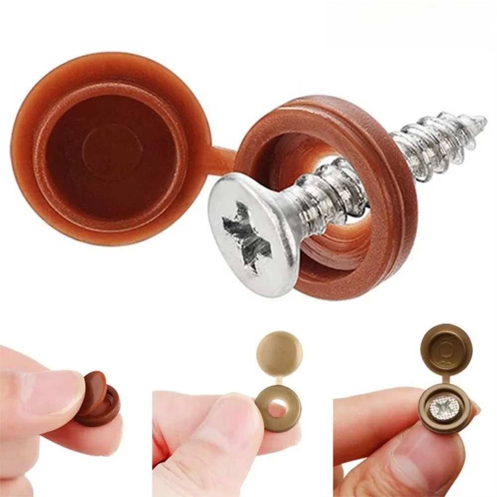 50pcs Plastic Material Nails Screw Caps Protective Design Decorative Style Plastic Protective Covers Foldable Button Nuts Cover