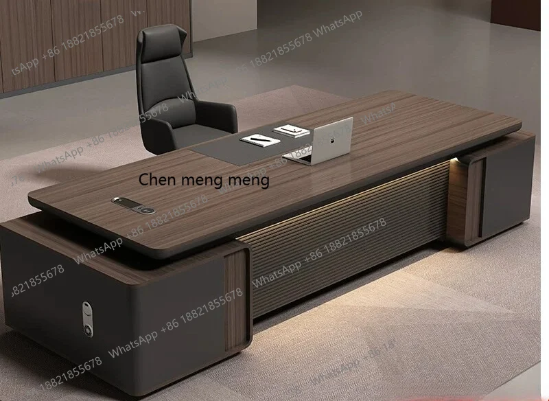 

Light luxury senior boss office desk and chair combination feeling baking paint desktop simple modern president, bench