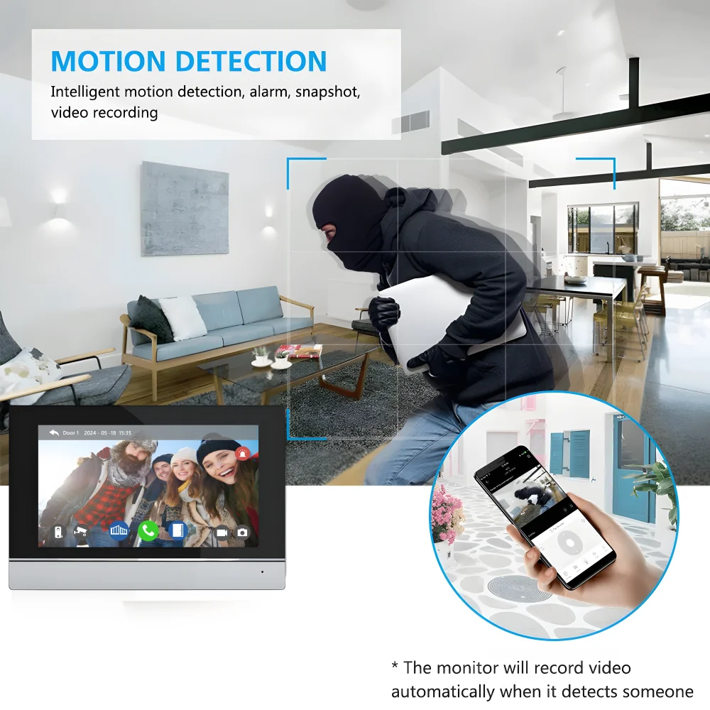 Kabel 7 Zoll Video Türklingel Intercom Villa Handheld Tür Telefon Farbe 1080p Bildschirm Video Tür Zugangs system für zu Hause Wohnung