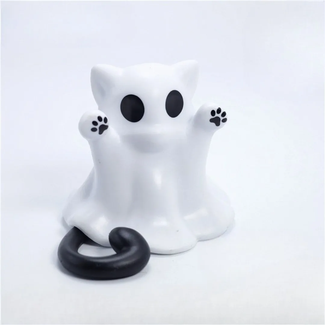 3D Printing Mini Kitten Ghost Ornaments Figures Toys Afraid of Cute Desktop Atmosphere Halloween Feeling Send Friend Cat Figures