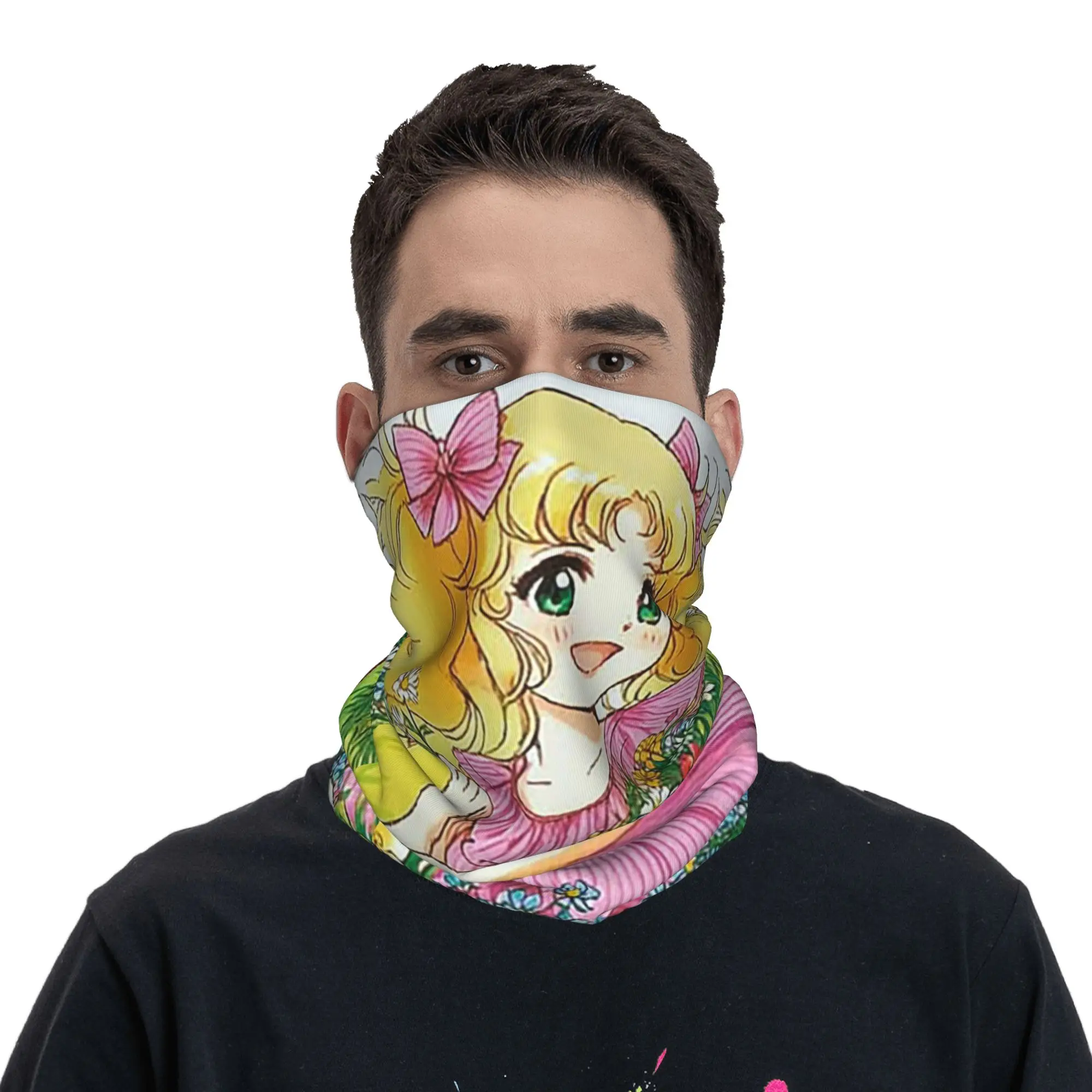 

Candy Candy Printed with Iconic Candy Print Bandana Neck Gaiter Printed Mask Scarf Balaclava Outdoor Sports for Men Women Adult