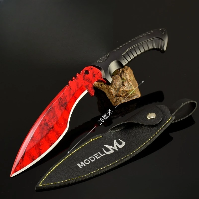 26 cm/10,24 in GO Spiel Peripherie Waffe Modell Metall Gurkha Messer Leder Abdeckung Version Spielzeug Schwerter Ornamente Desktop Display geschenke