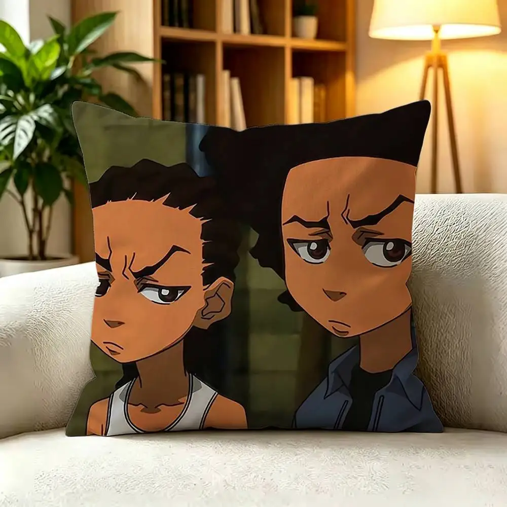 ANIME T-The Boondocks Various Sizes Square Pillow Case For Car Home Bedchamber Decor
