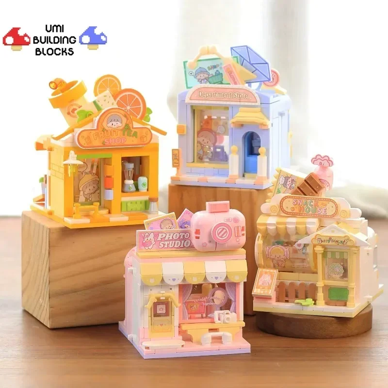 

Zhuo Da Wang Street View Shop Assembling Building Blocks Creative Mini Toys Desktop Ornaments Girls Holiday Gift