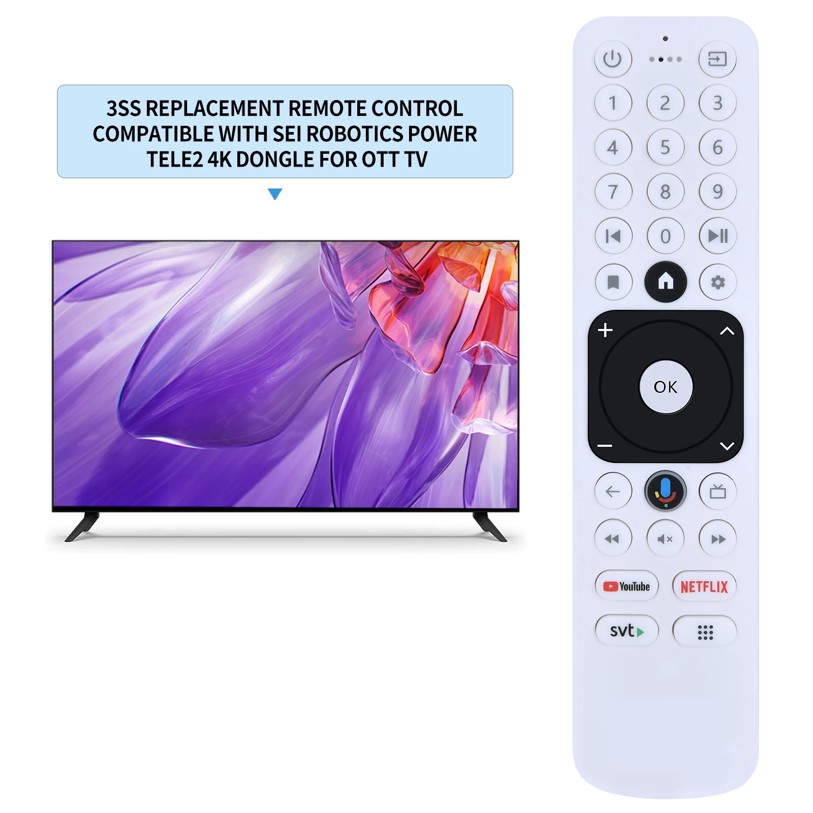 صوت جديد لتلفزيون OTT 3SS، SEI Robotics Power Tele2 4K Dongle Power