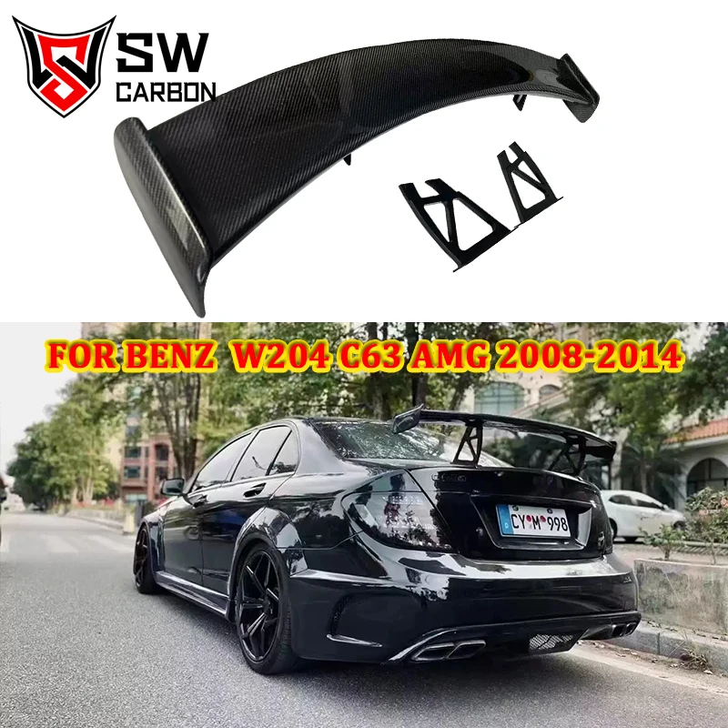 Carbon Fiber Black Series Rear Spoiler for Mercedes-Benz C-Class W204 C63 C180 C260 Trunk Lip Rear Wing Splitter Flaps Body Kit